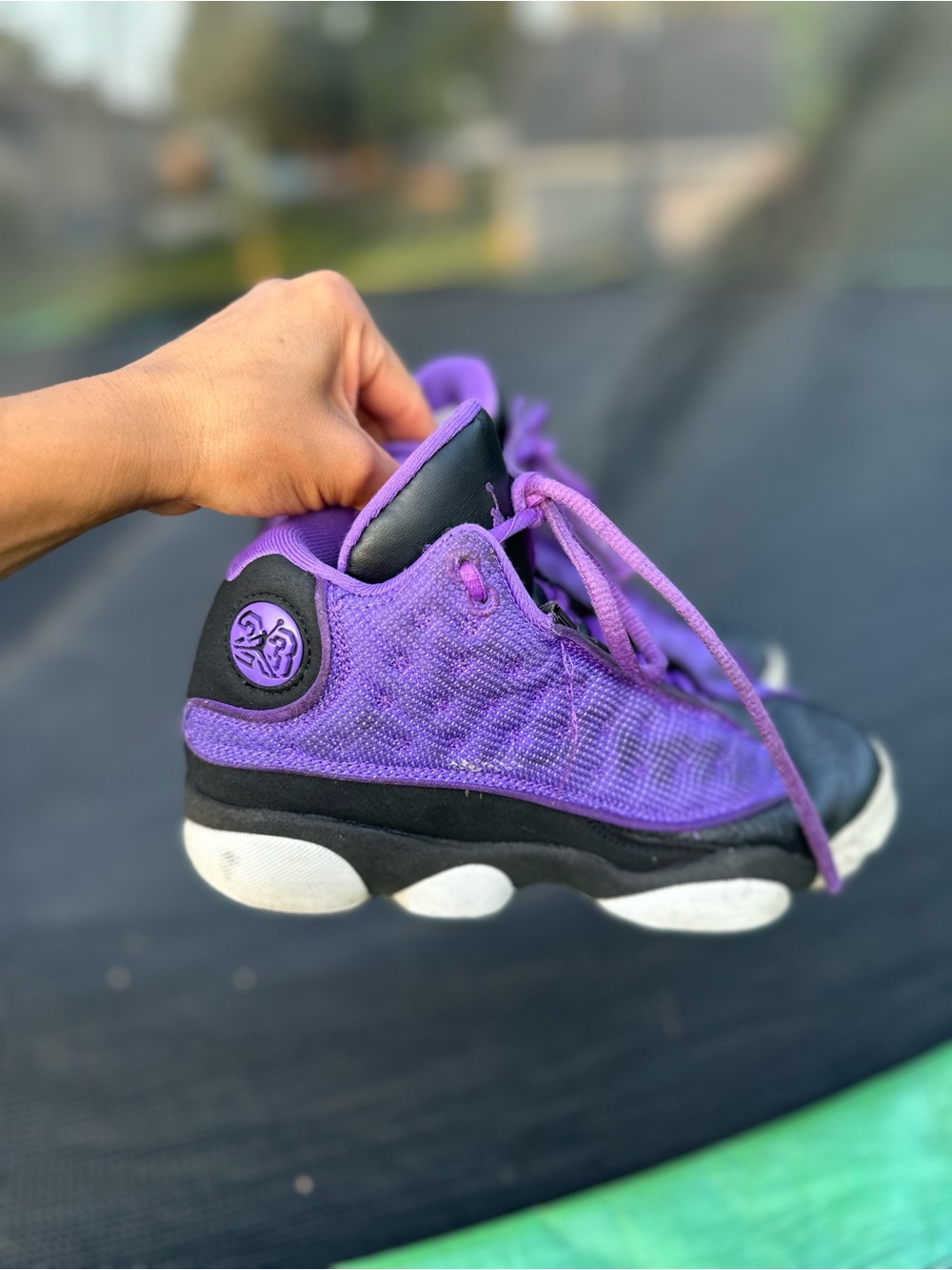 Jordan Kids Purple and Black Lace-Up Sneakers